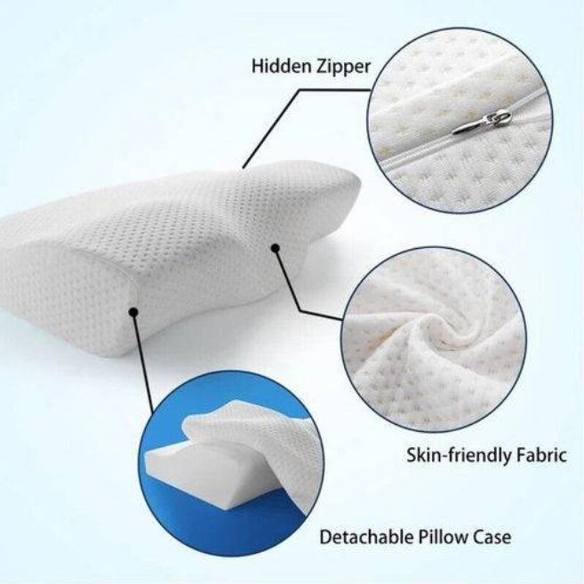 Ergonomic Memory Foam Cervical Pillow – Standard & King Sizes, Neck & Spine Support | Fast US Shipping