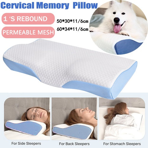 Ergonomic Memory Foam Cervical Pillow – Standard & King Sizes, Neck & Spine Support | Fast US Shipping
